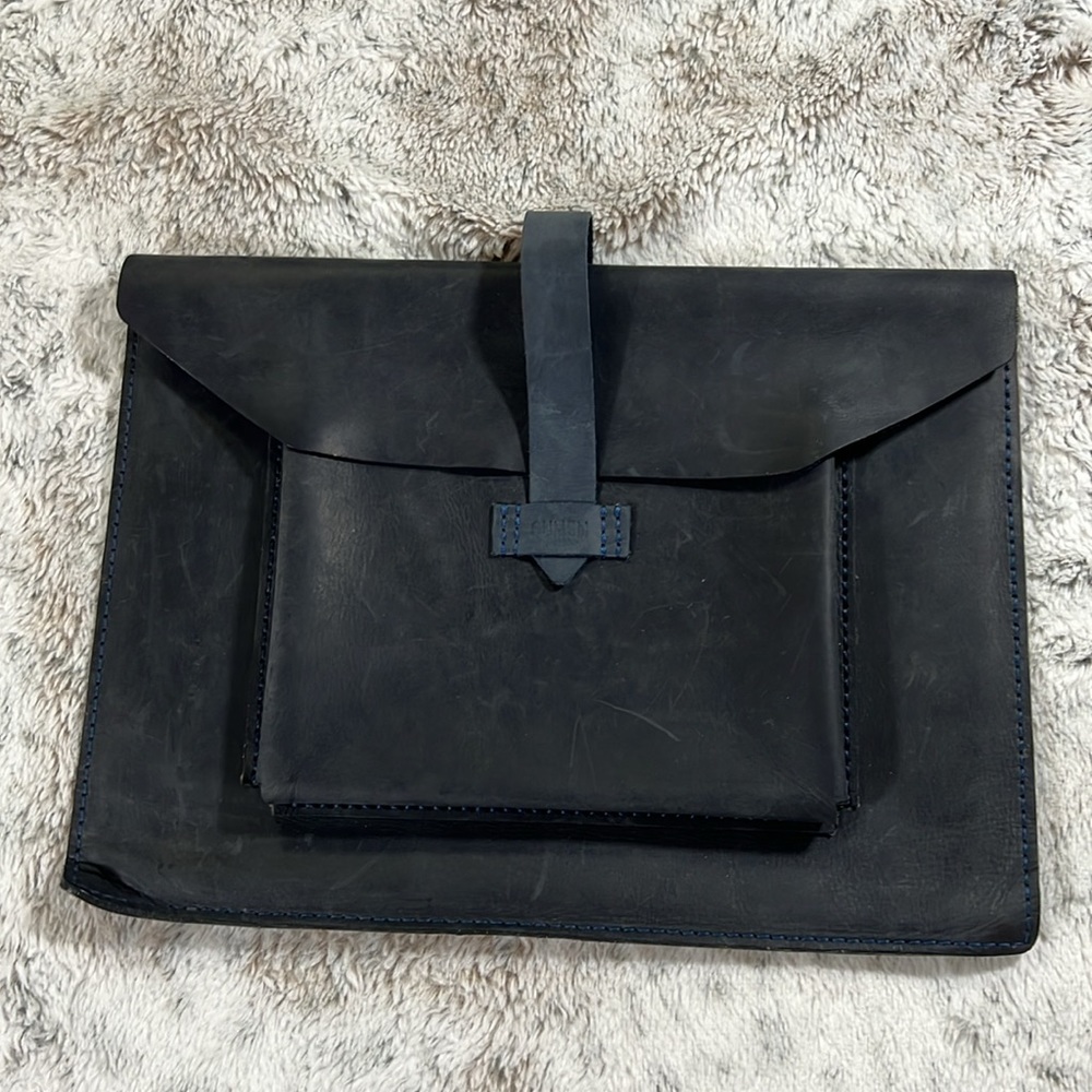 Leather Navy Blue MacBook Pro 13 inch Case